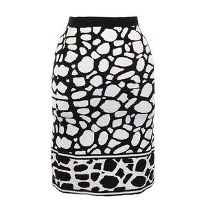 🌺 Adrienne Vittadini Abstract Print Soft Stretchy Knit Pencil Skirt Size L